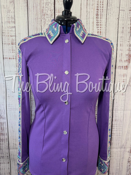 Pastel Purple, Pink & Aqua Day Shirt Set (Medium)