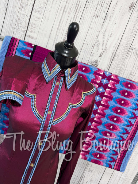 Raspberry & Periwinkle Day Shirt Set (XS/S)