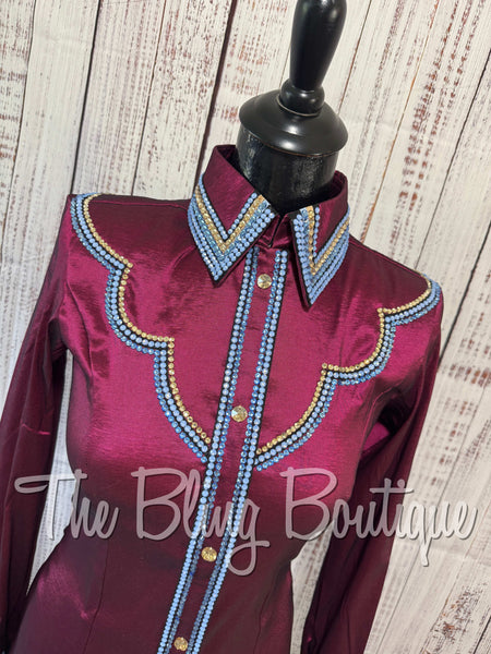 Raspberry & Periwinkle Day Shirt Set (XS/S)