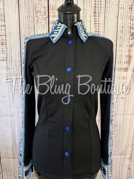 Black, Periwinkle & Blue Day Shirt Set (Small)
