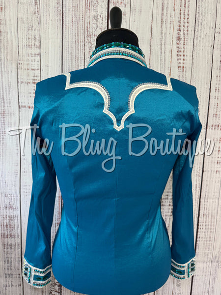 Dark Turquoise, Green, Grey & White Day Shirt Set (XL)