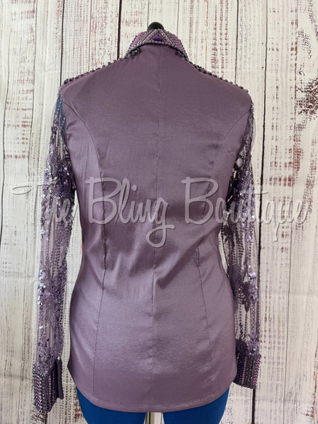 Orchid & Purple Day Shirt Set With Lace Sleeves (L)
