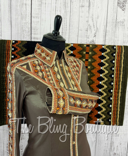 Dark Olive, Copper & Tan Day Shirt Set (XL)