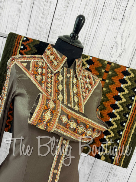 Dark Olive, Copper & Tan Day Shirt Set (XL)