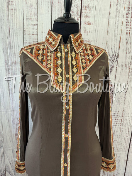 Dark Olive, Copper & Tan Day Shirt Set (XL)