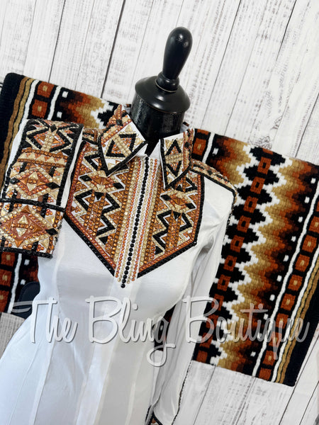 White, Rust, Tan & Black Day Shirt Set (XS/S)