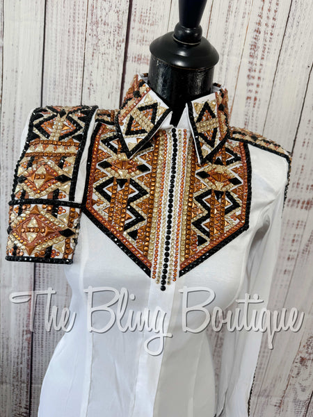 White, Rust, Tan & Black Day Shirt Set (XS/S)