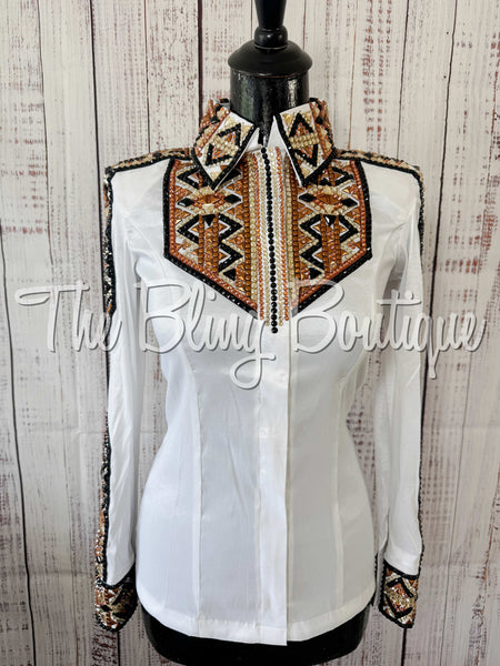 White, Rust, Tan & Black Day Shirt Set (XS/S)