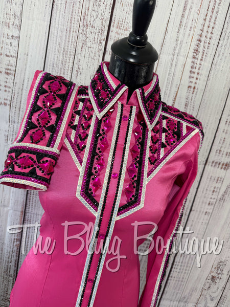 Pink, Fuchsia, Black & White Day Shirt Set (Small)