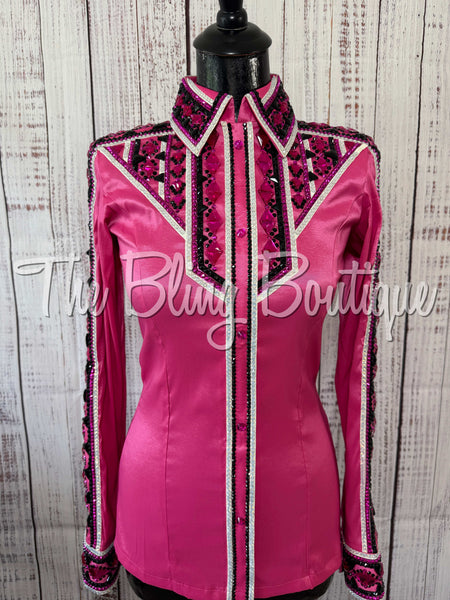 Pink, Fuchsia, Black & White Day Shirt Set (Small)