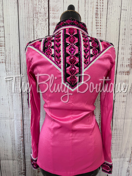 Pink, Fuchsia, Black & White Day Shirt Set (Small)