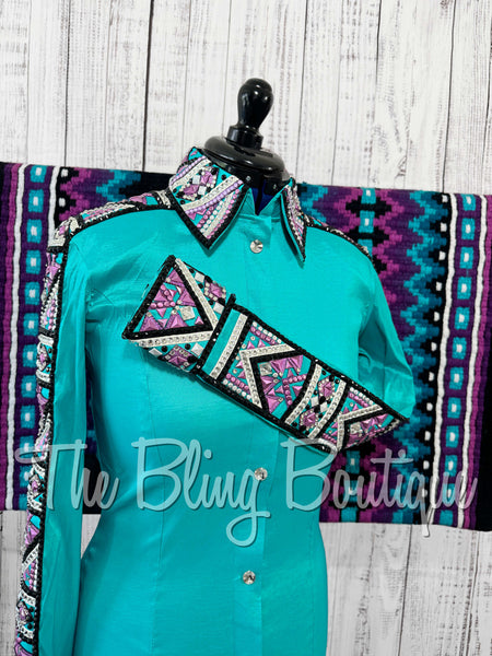 Teal, Berry, Grape & Black Day Shirt Set (Medium)