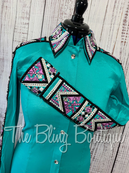 Teal, Berry, Grape & Black Day Shirt Set (Medium)