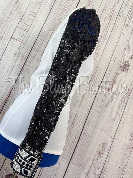 Black & White Day Shirt Set With Lace Sleeves (L)