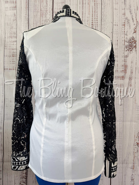 Black & White Day Shirt Set With Lace Sleeves (L)