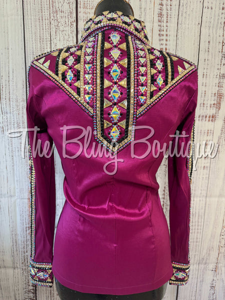 Raspberry, Fuchsia, Tan & Black Day Shirt Set (XS/S)