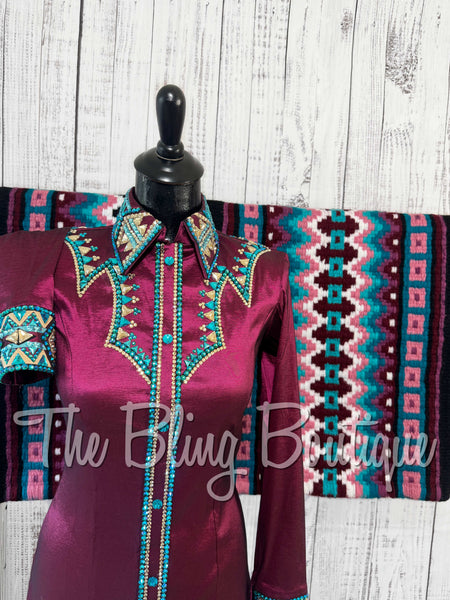 Raspberry & Teal Day Shirt Set (XS/S)