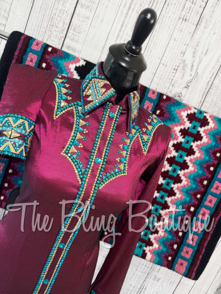 Raspberry & Teal Day Shirt Set (XS/S)