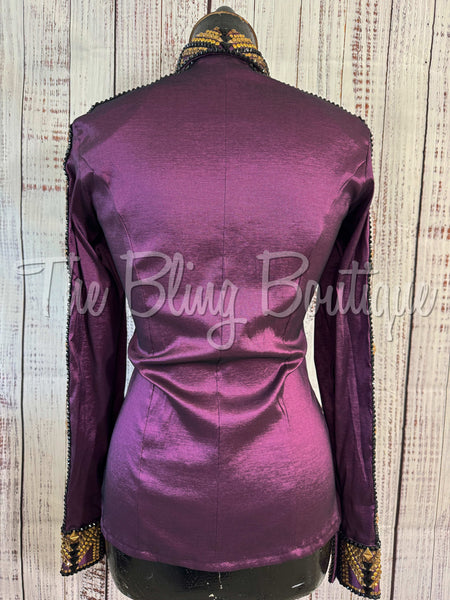 Plum, Tan, Black & Bronze Day Shirt Set (S)