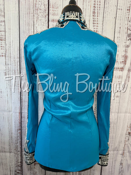 Turquoise, Silver & Black Day Shirt Set (Small)