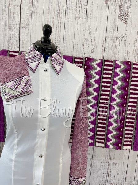White & Berry Day Shirt Set With Lace Sleeves (L)