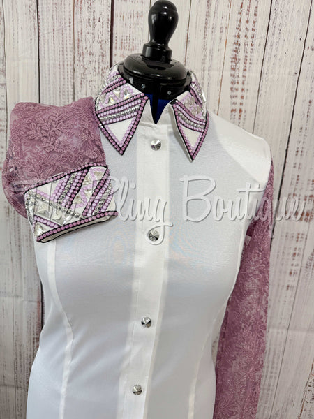 White & Berry Day Shirt Set With Lace Sleeves (L)