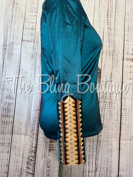 Ocean Teal, Copper, Tan & Black Day Shirt Set (2XL)