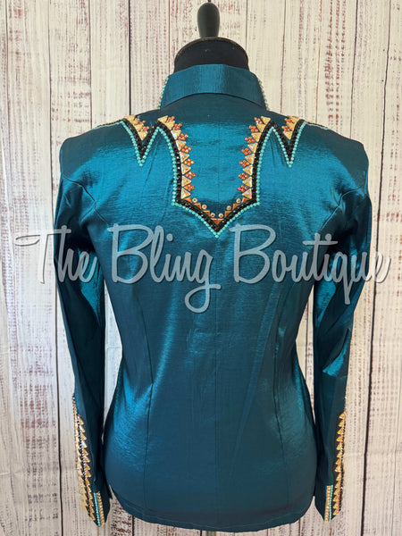 Ocean Teal, Copper, Tan & Black Day Shirt Set (2XL)