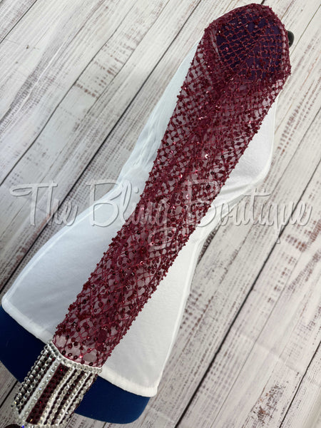 White & Burgundy Day Shirt With Lace Sleeves (L)