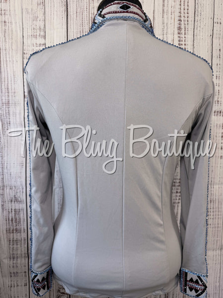 Grey, Light Blue, Burgundy & Black Day Shirt Set (XL)