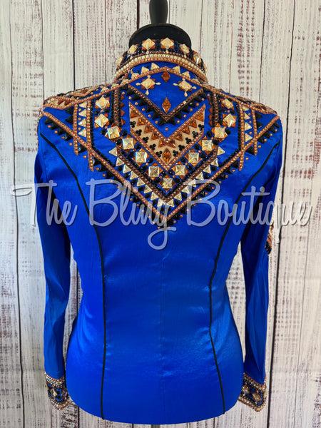 Royal Blue, Copper, Tan & Black Day Shirt Set (XL)