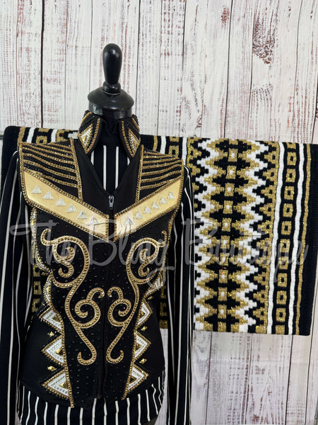 Black, Gold & White 3 Piece Set (XS/S)