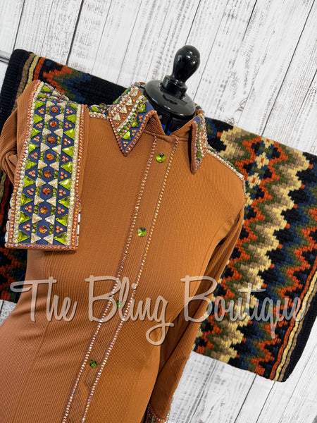 Rust, Navy, Olive & Tan Day Shirt Set (Medium)
