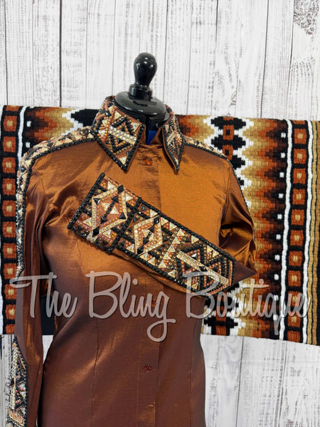 Rust, Copper, Black & Tan Day Shirt Set (Large)