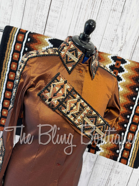 Rust, Copper, Black & Tan Day Shirt Set (Large)