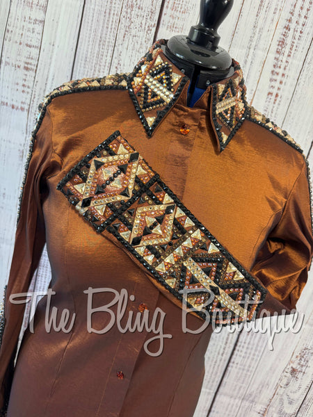 Rust, Copper, Black & Tan Day Shirt Set (Large)