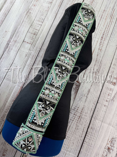 Black, Mint, Teal & Aqua Bolero Vest Set (M)