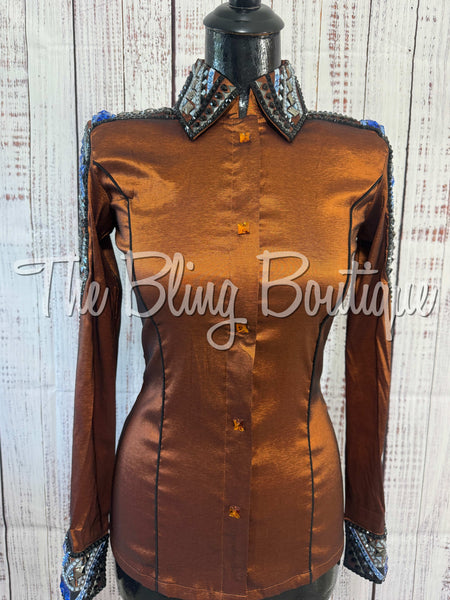 Rust, Periwinkle, Gunmetal Grey & Black Day Shirt Set (XS/S)