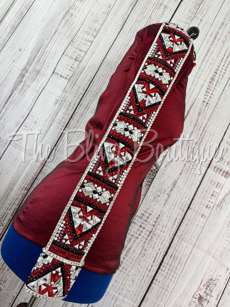 3 Piece Black, Dark Red, Grey & White Bolero Vest Set (L)