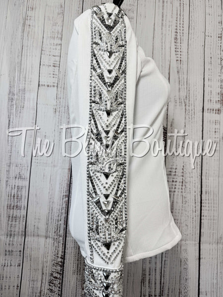 White, Gunmetal Grey & Silver Day Shirt Set (2XL)