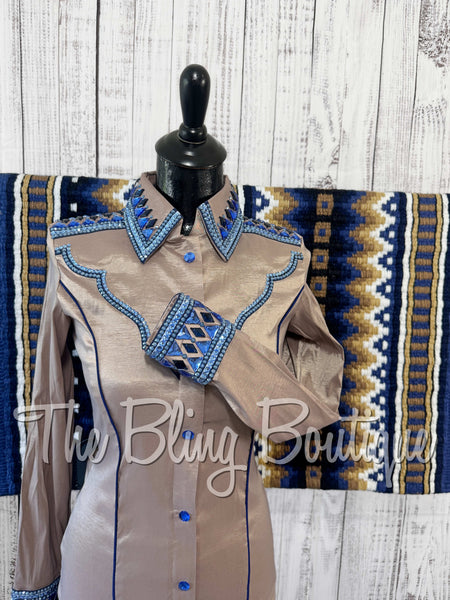 Mocha & Navy Blue Day Shirt Set (XS/S)