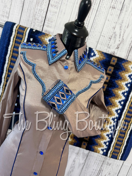 Mocha & Navy Blue Day Shirt Set (XS/S)