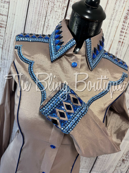 Mocha & Navy Blue Day Shirt Set (XS/S)