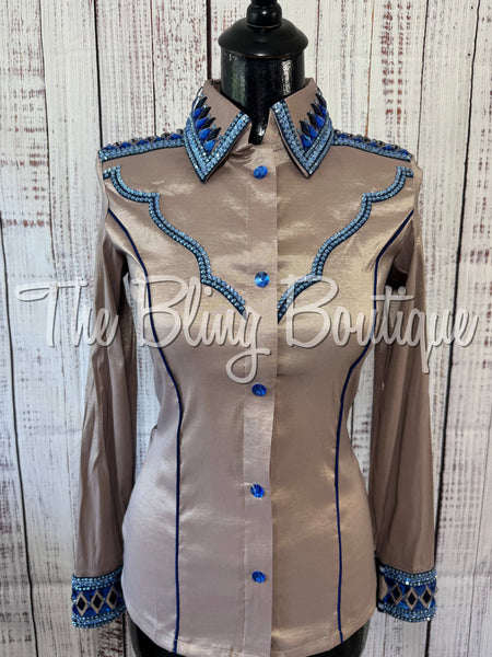Mocha & Navy Blue Day Shirt Set (XS/S)