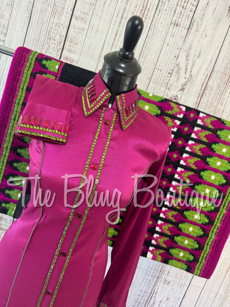 Raspberry & Green Simple Day Shirt Set (Small)