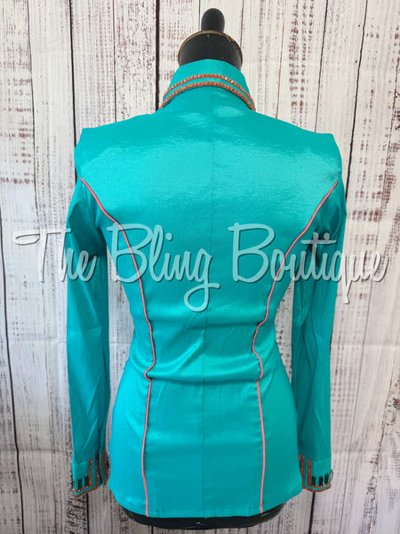 Teal & Copper Simple Day Shirt Set (Small)