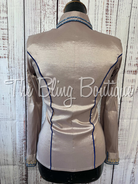 Mocha & Navy Blue Simple Day Shirt Set (XS/S)