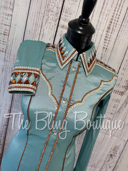 RE-ORDER Sea Foam, Copper & White Day Shirt Set (Choose Your Size)