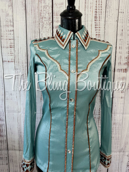RE-ORDER Sea Foam, Copper & White Day Shirt Set (Choose Your Size)