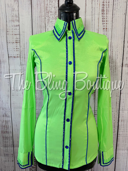 Lime Green & Blue Simple Day Shirt Set (Small)